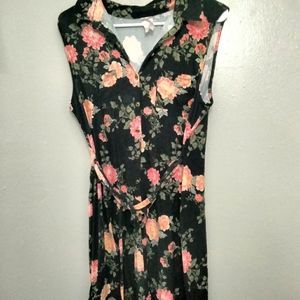 Large black floral dress